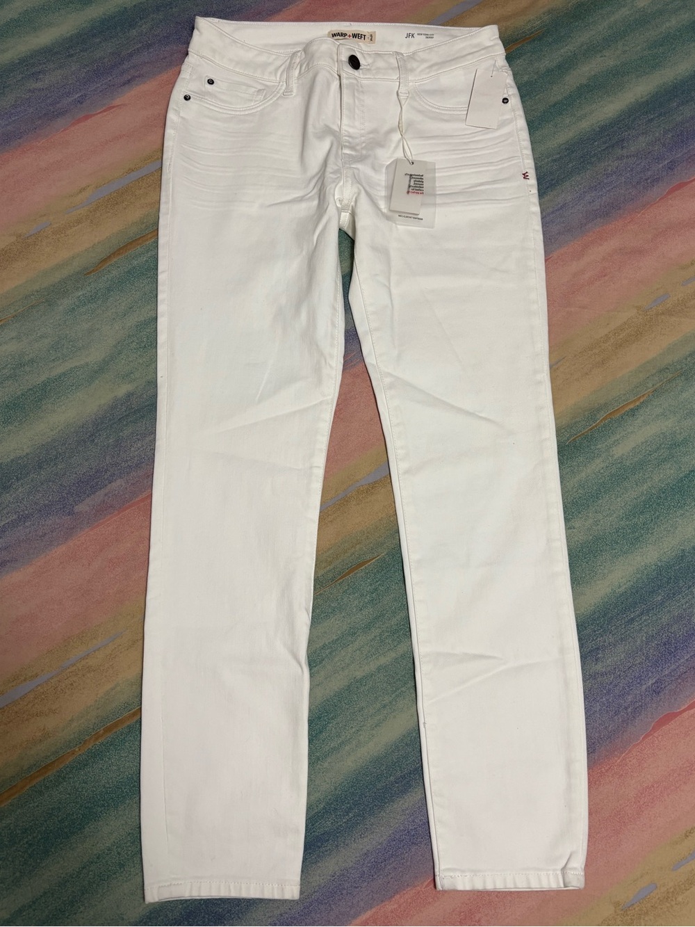 Warp + Weft "JFK" skinny white jeans size 29